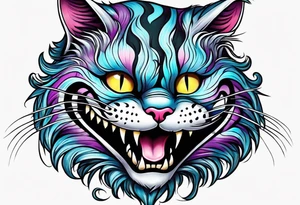 small Cheshire Cat full body tattoo idea