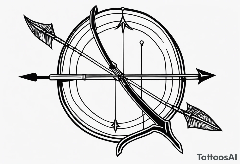 Traditional Bow and Arrow tattoo idea