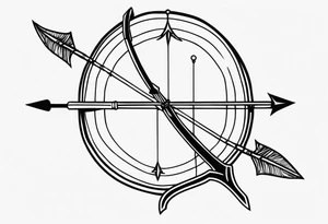 Traditional Bow and Arrow tattoo idea