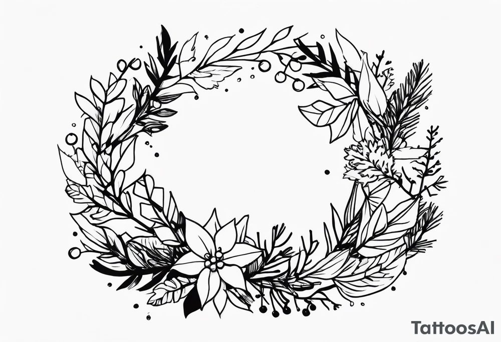 Festive Christmas Wreath tattoo idea