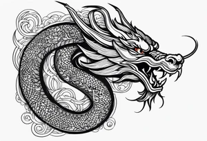 chinese dragon slim in the shoulder tattoo idea