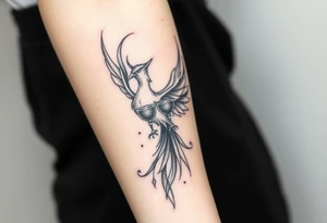 Phoenix bird and the two of cups tattoo idea