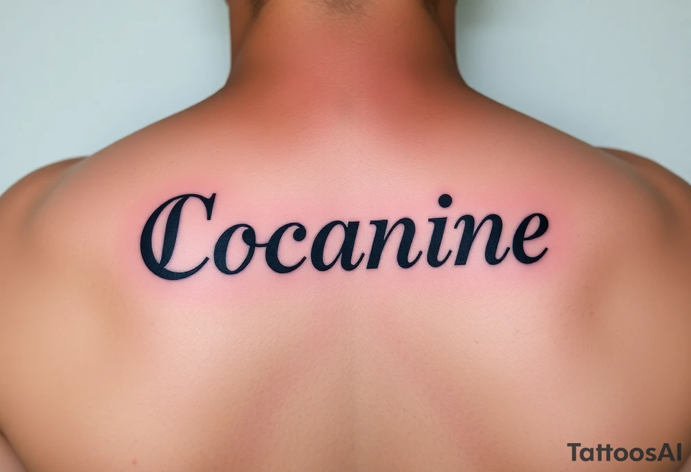 Cocaine written on somebody's foot to be tattooed tattoo idea