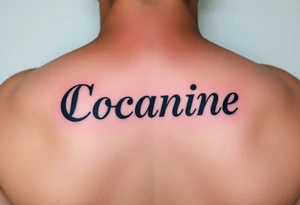 Cocaine written on somebody's foot to be tattooed tattoo idea