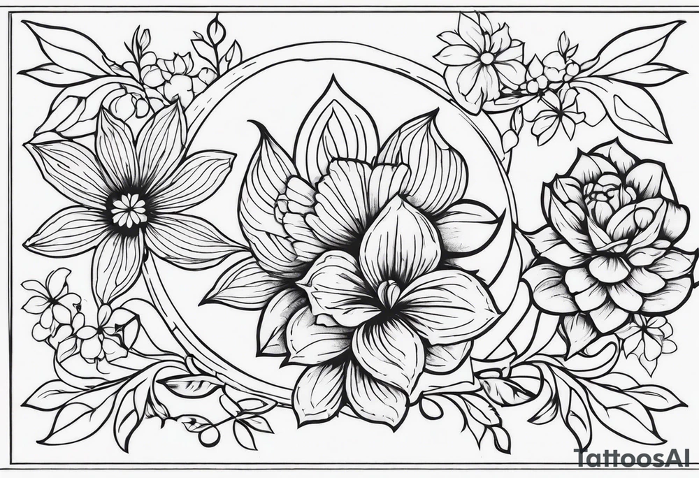 ornaments of flowers tattoo idea