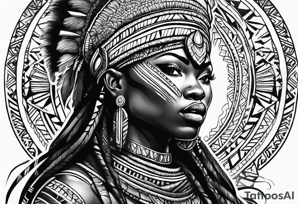 african, tribal, warrior tattoo idea