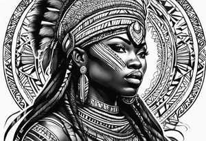 african, tribal, warrior tattoo idea