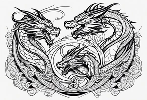 roaring dragons tattoo idea