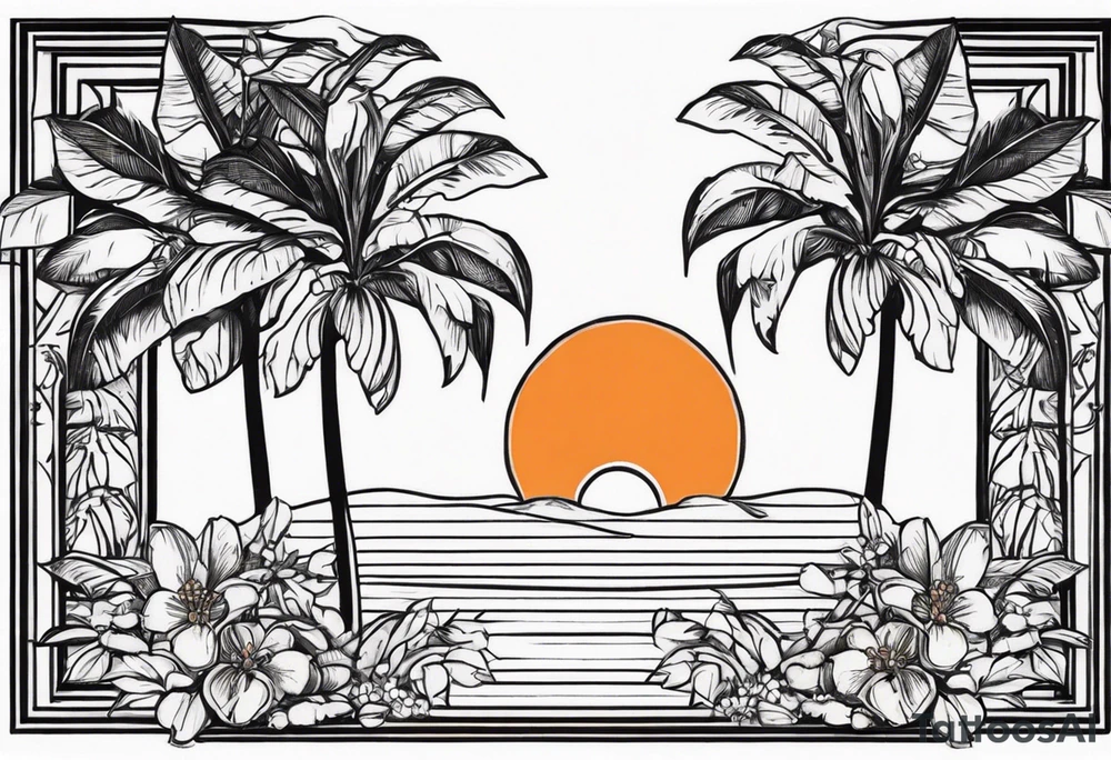 Orange blossom palm trees oranges tattoo idea