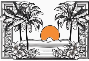 Orange blossom palm trees oranges tattoo idea