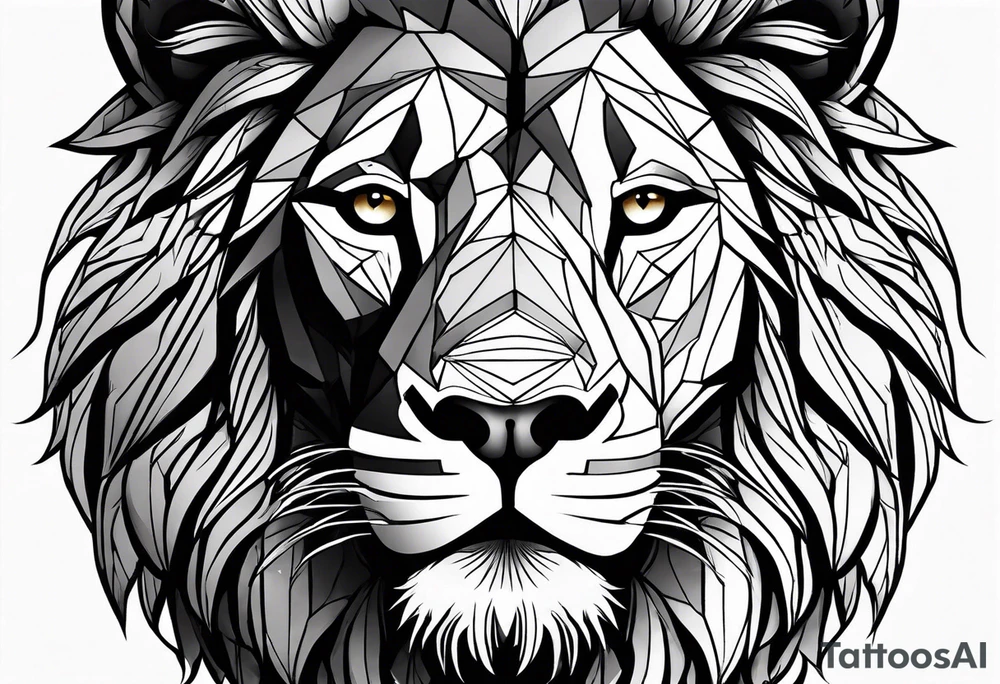 powerful majestic lion, close-up tattoo idea
