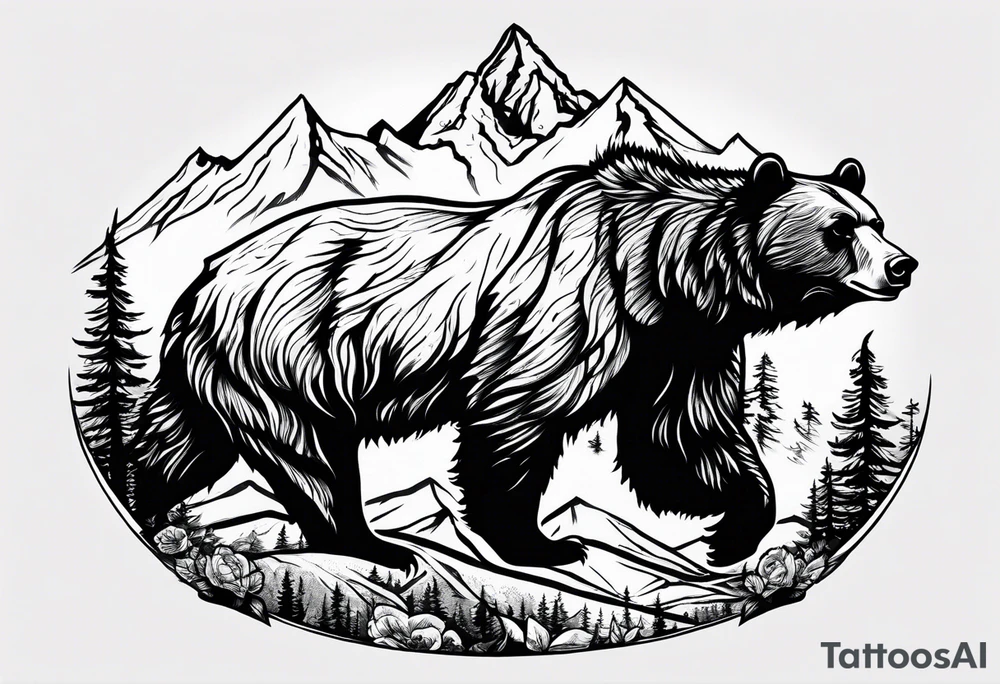 bear 
teton mountains tattoo idea