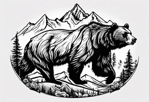 bear 
teton mountains tattoo idea