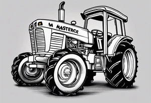 A tractor with chocolate chip cookie tires tattoo idea
