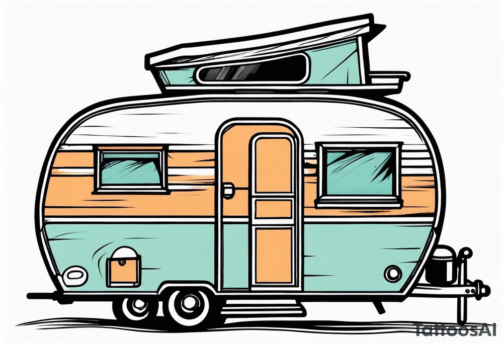 Small camper trailer tattoo idea