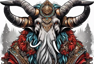 berserking strong mammoth head centerpiece tattoo idea