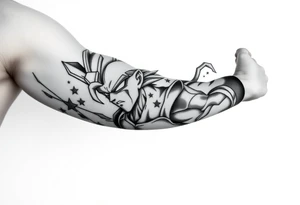 Vegeta with 3 star dragon ball tattoo idea