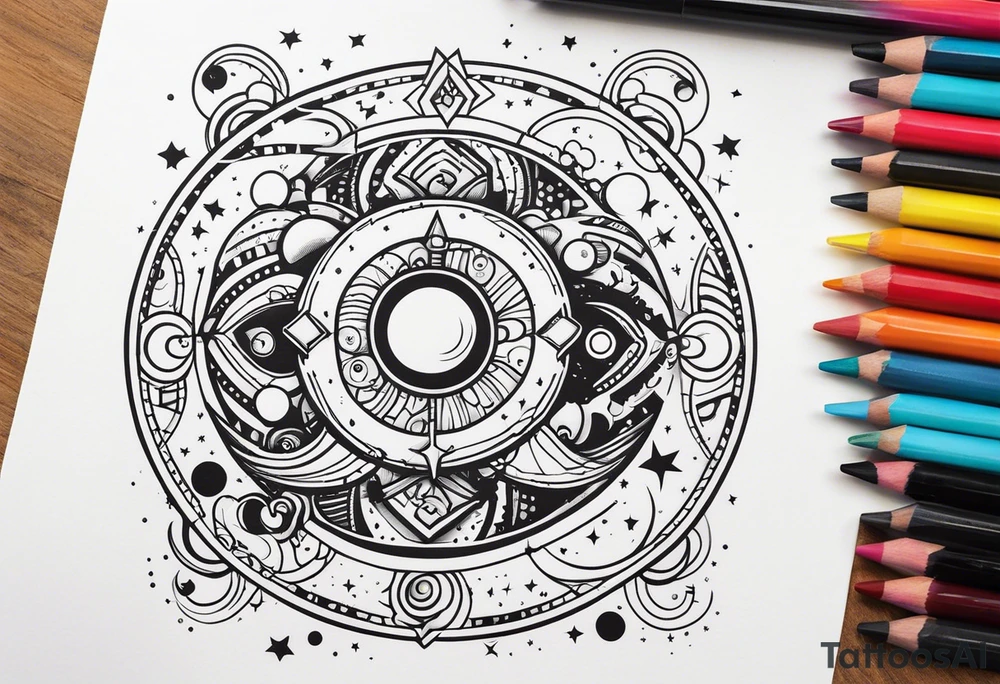 tecnologia e astronomia varias pequenas tattoo idea
