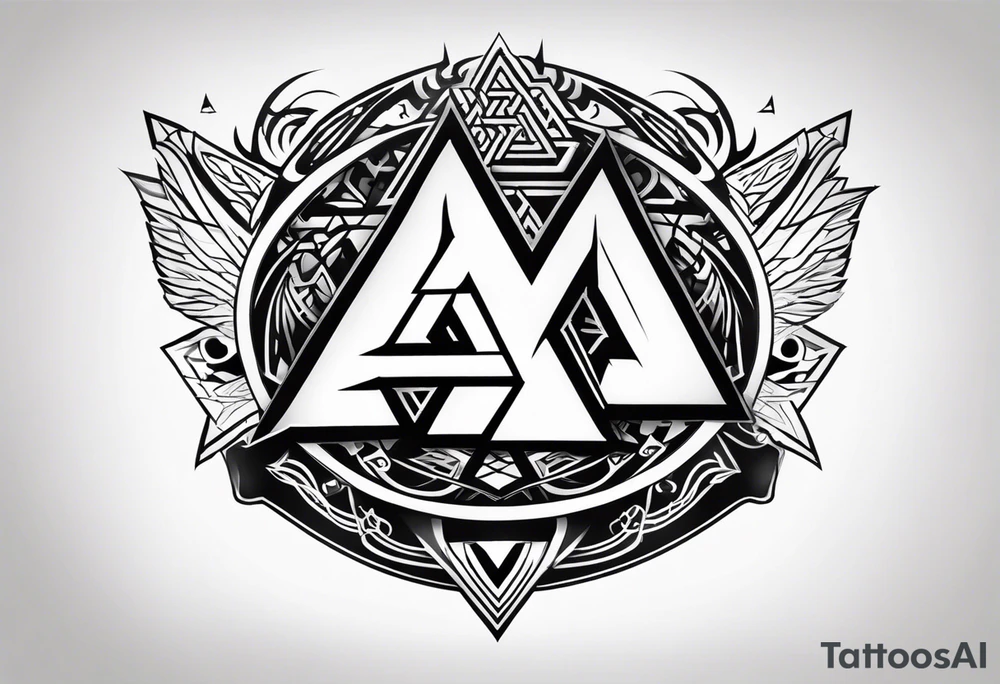 Valhalla valknut shield lightning tattoo idea