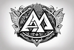Valhalla valknut shield lightning tattoo idea