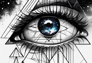 Eye inside a triangle inside a galaxy tattoo idea