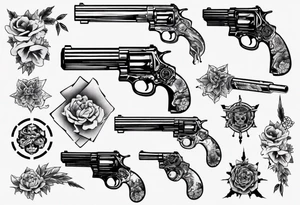 gun with blood tattoo idea