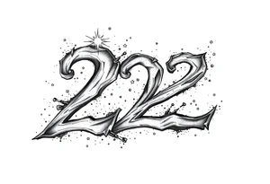 number 222 with stardust tattoo idea