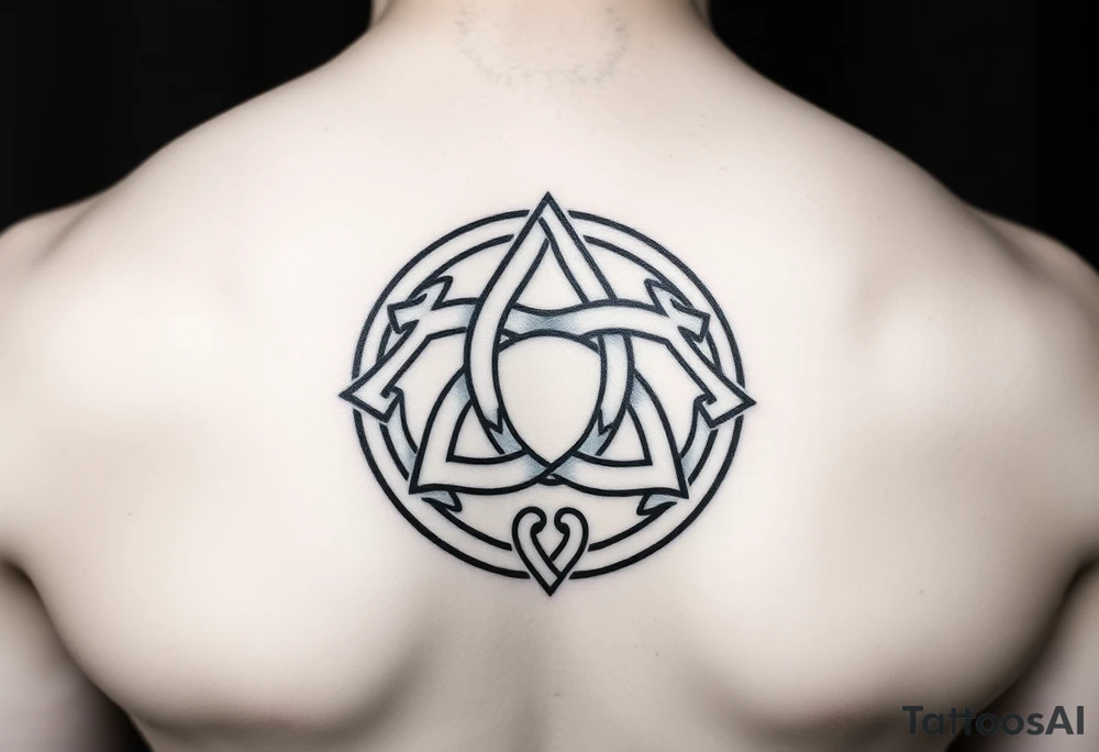 Celtic trinity knot with the circle. for placement on the inner arm tattoo idea