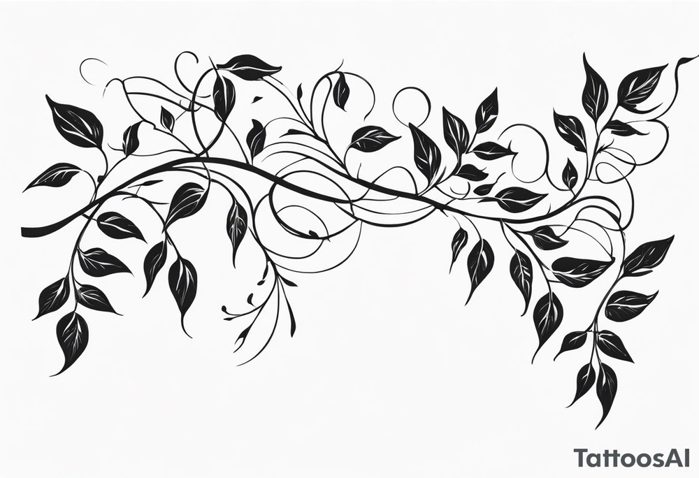 Majestic vines with leaves tattoo idea