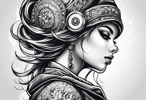 Roller skating girl tattoo idea
