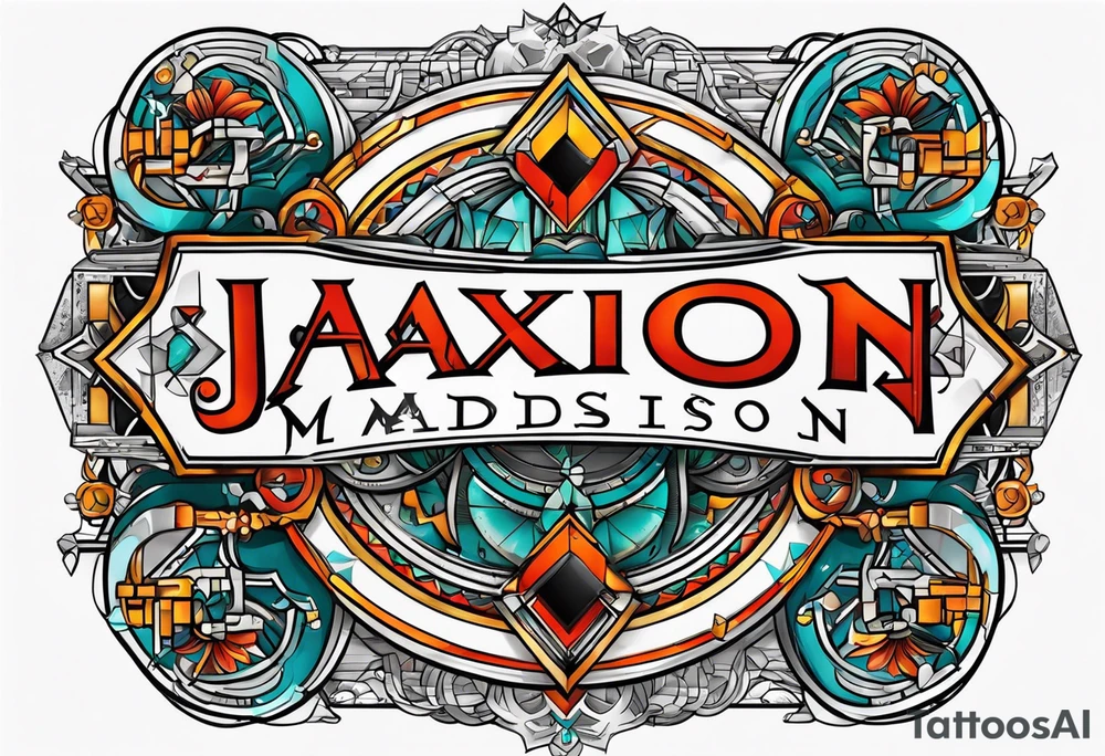 Industrial names Jaxon Madison Evelyn tattoo idea