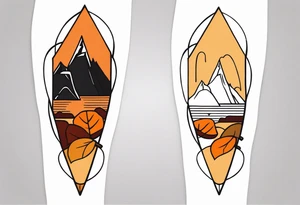 knee tattoo in fall color masculine design with no faces tattoo idea