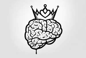 Brain, heart, love, abstract, symbolism, perseverance, crown, heart break makes you strong, worth it tattoo idea