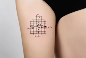 simple, fine line tattoo that includes my sisters handwriting "my favorite sister" and incorporate a puzzle piece. This will be on my ankle and should be small tattoo idea