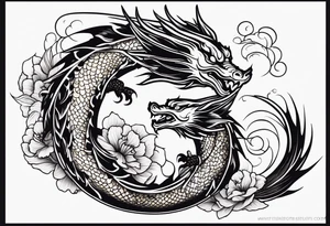 I want a dragon tattoo In gold and black for the story of koi fish tattoo tattoo idea