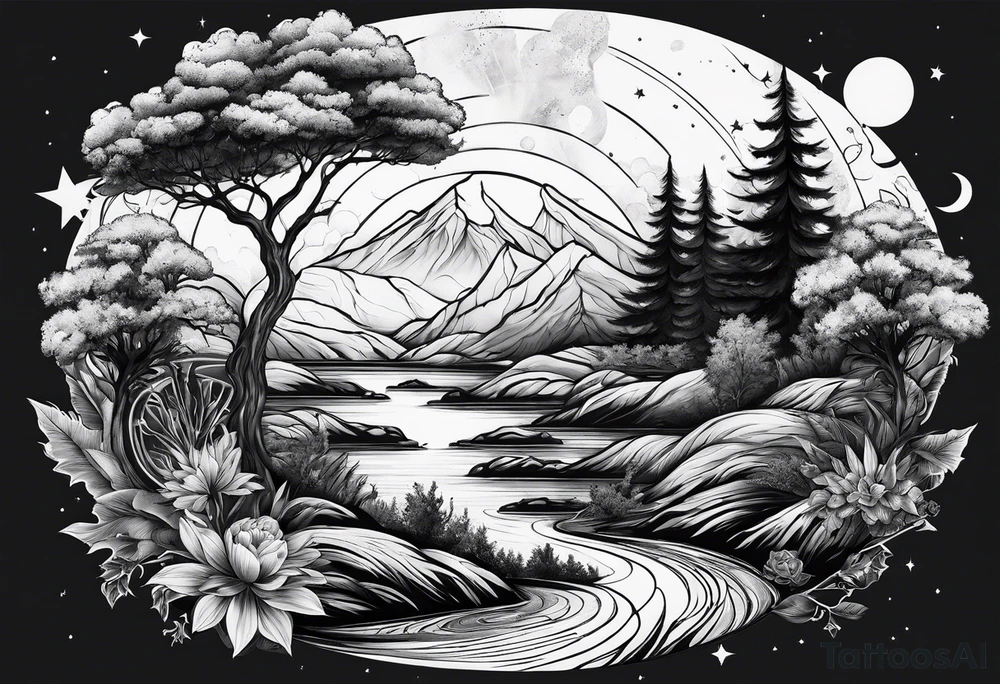 space versus nature tattoo idea