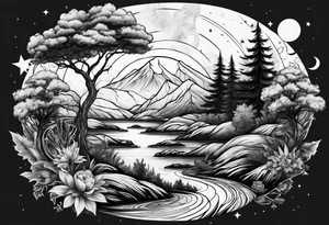 space versus nature tattoo idea