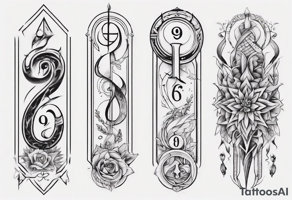 number 9.
Tall and thin tattoo idea