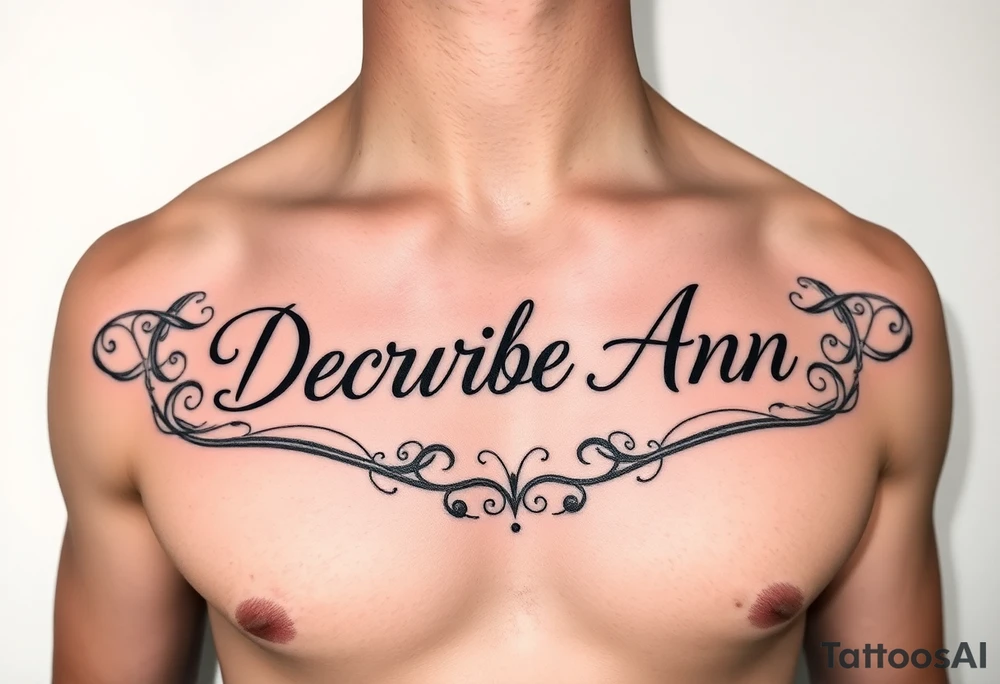 Deborah Ann in cursive across the chest tattoo idea