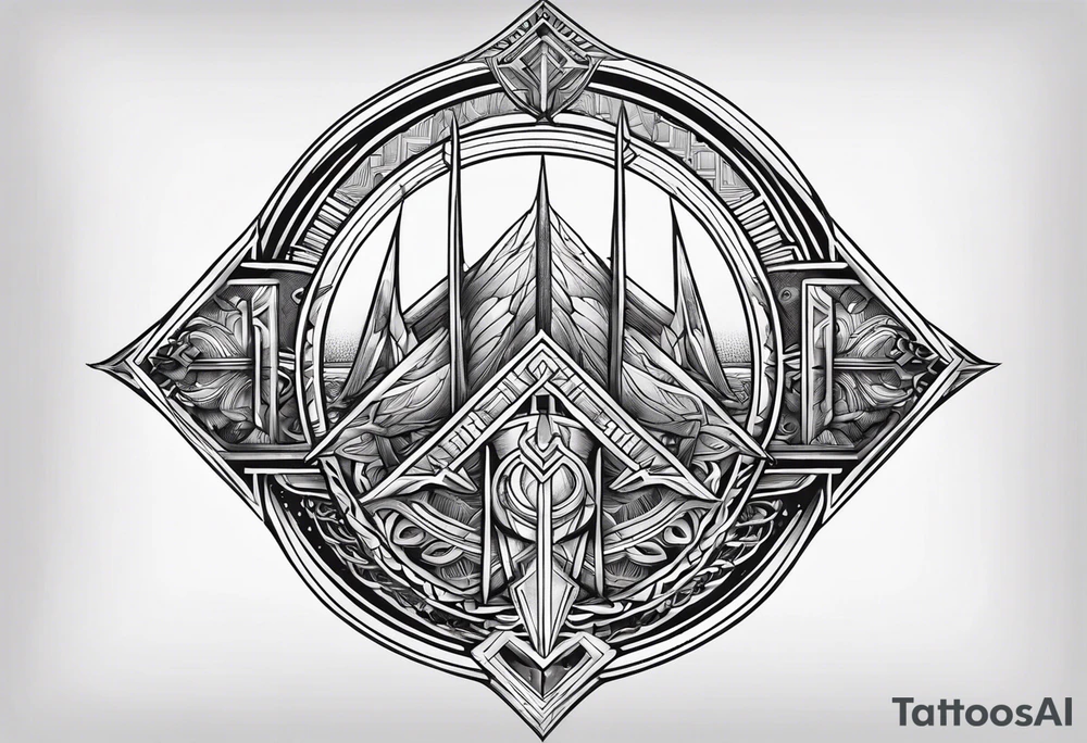 Valhalla symbol straight line tattoo idea