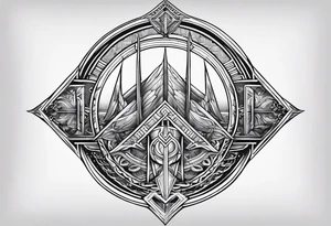 Valhalla symbol straight line tattoo idea