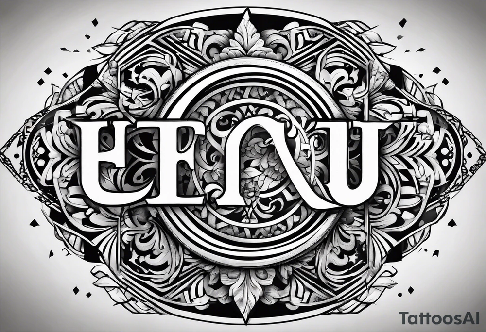 Make a shape by combining letters "EUB" tattoo idea