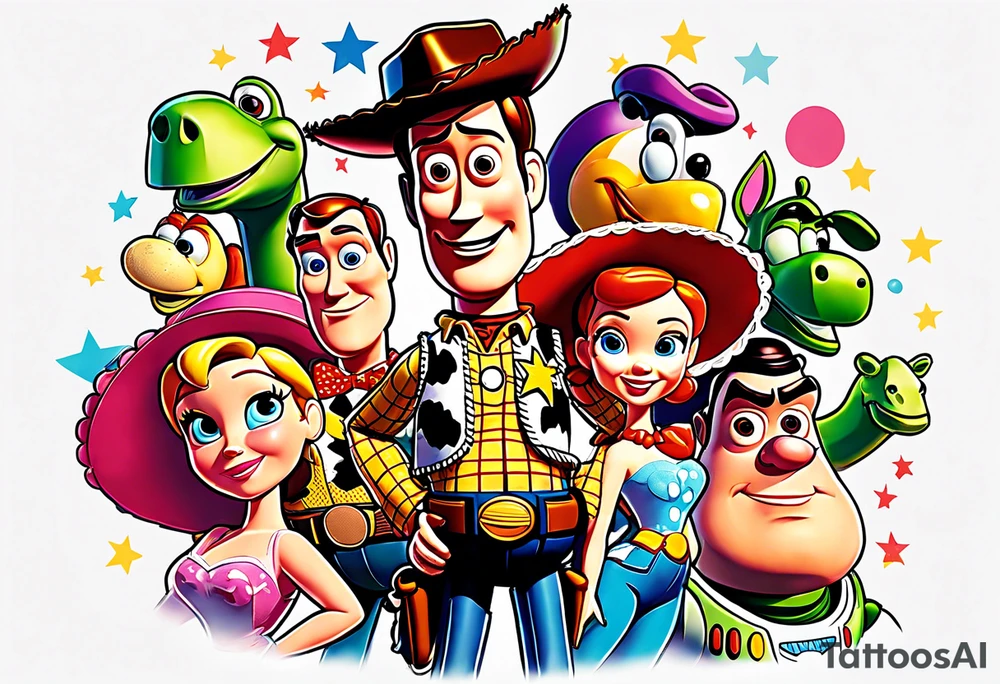 toy story portrait characters tattoo idea
