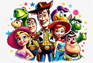 toy story portrait characters tattoo idea