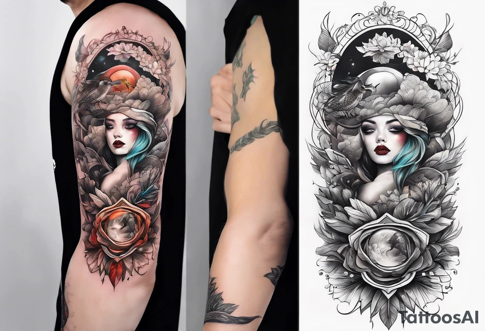 Outdoors sleeve tattoo idea