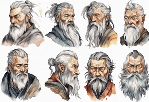a solitary Norse man with a grey beard tattoo idea