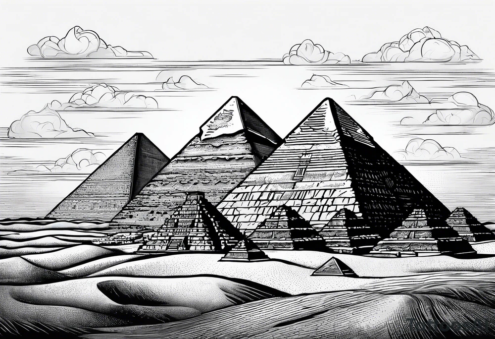 Egyptian pyramids destroyed tattoo idea