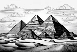 Egyptian pyramids destroyed tattoo idea