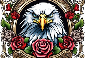 eagle, rose, clock , love tattoo idea
