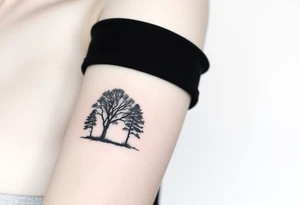 Trees hug the road, blocking out much of the light. tattoo idea